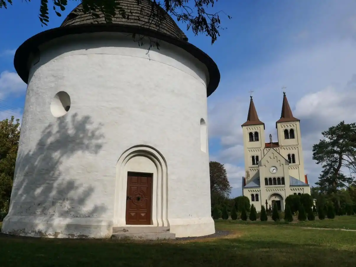 Church and rotonda at Bina Slovakia, Transromanica sites in Slovakia