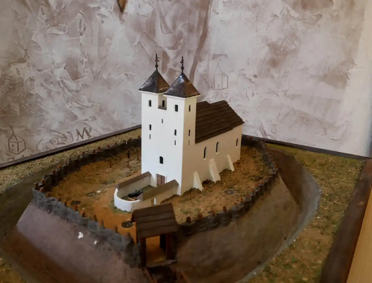 Model of the medieval church of Saint Martin in Svodin Slovakia