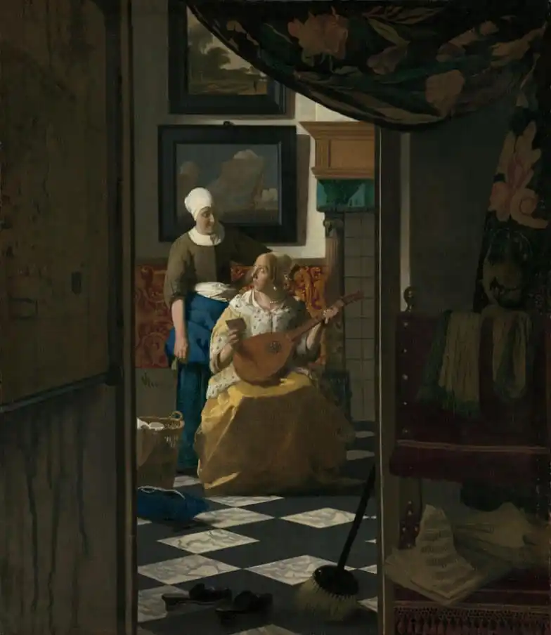 Johannes Vermeer painting The Love letter