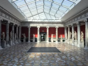 Interior of the museum with Roman statues