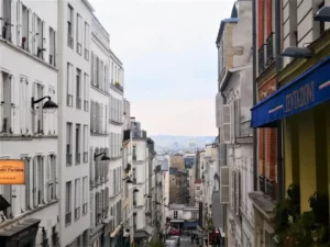 View from Montmartre street in Paris
