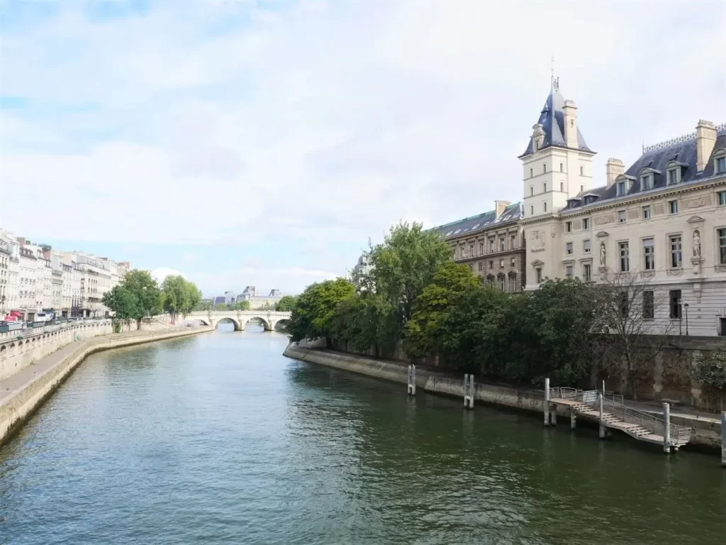 First time in Paris View on Seine river in Paris