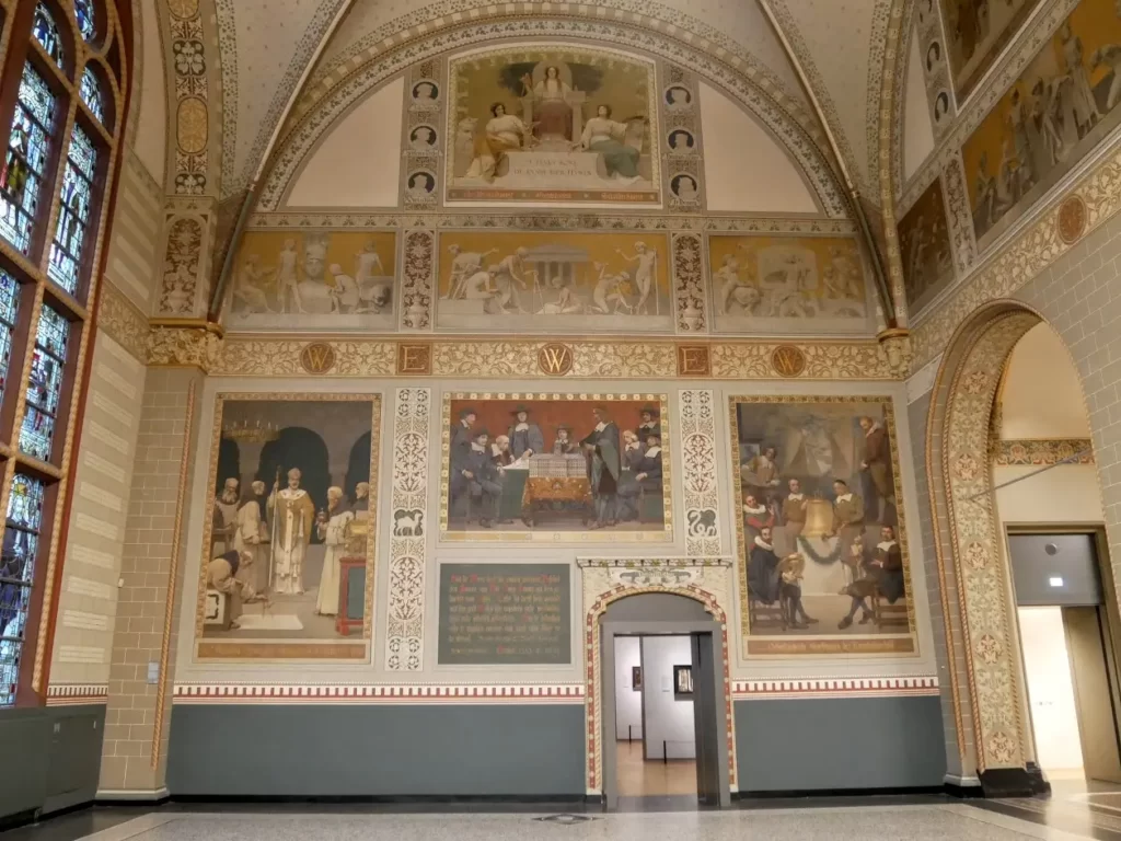 Wall paintings at the Great Hall in the Rijksmuseum