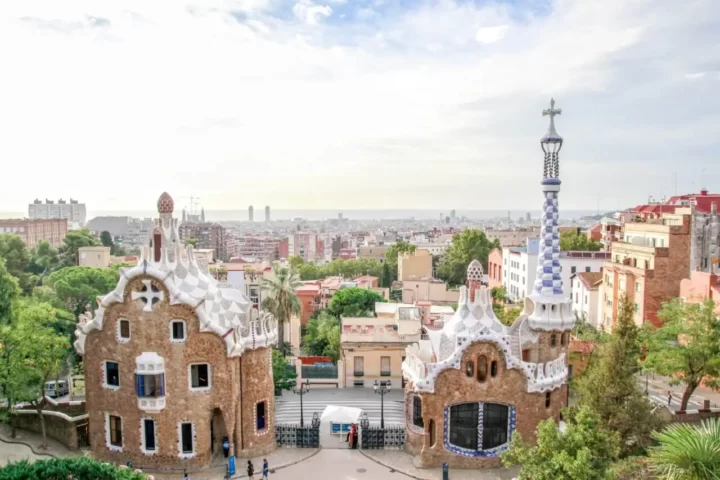 View on the park Güell in Barcelona
