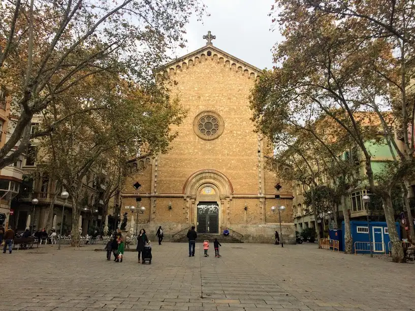 Church in Grazia neighbourhood in Barcelona