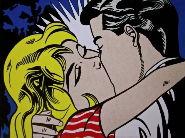 roy lichtenstein kiss II love in art