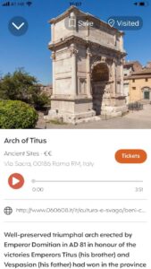 Urbs travel app Arch of Titus