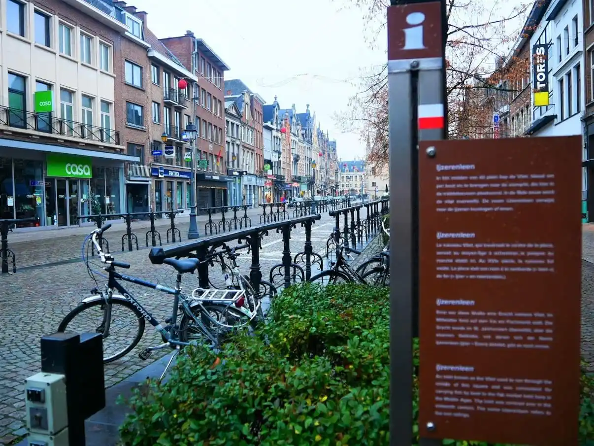 Bicycles on a street in Mechelen