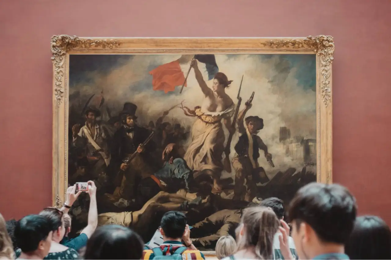 Liberty leading the people painting at the Louvre Museum
