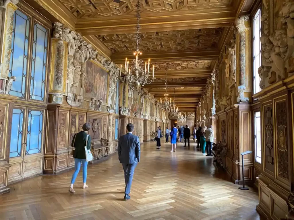 Gallery of Francis I at the Fontainebleau Palace in france