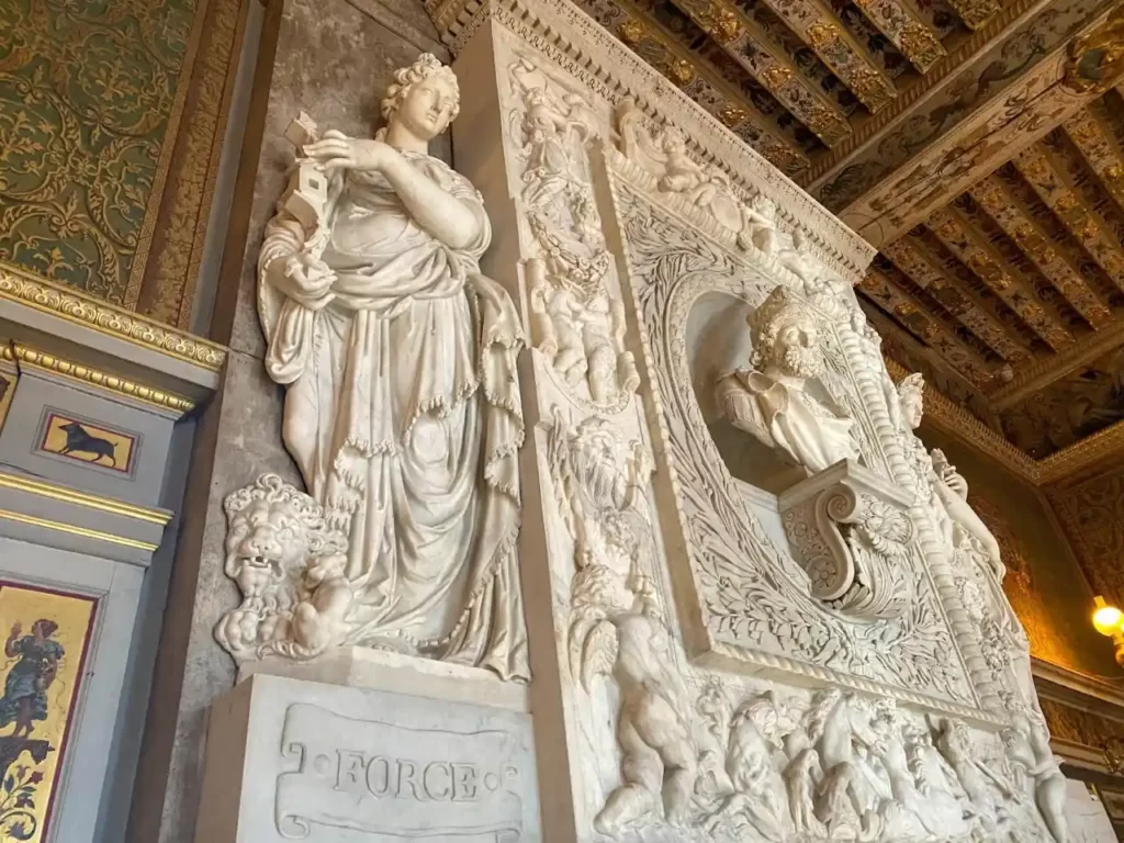 Fontainebleau Palace interior statues
