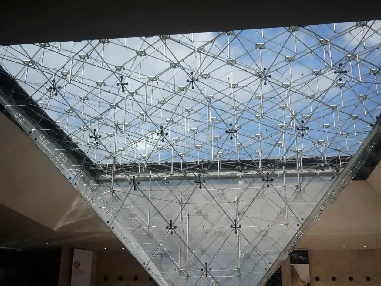 Small Louvre pyramid from the inside