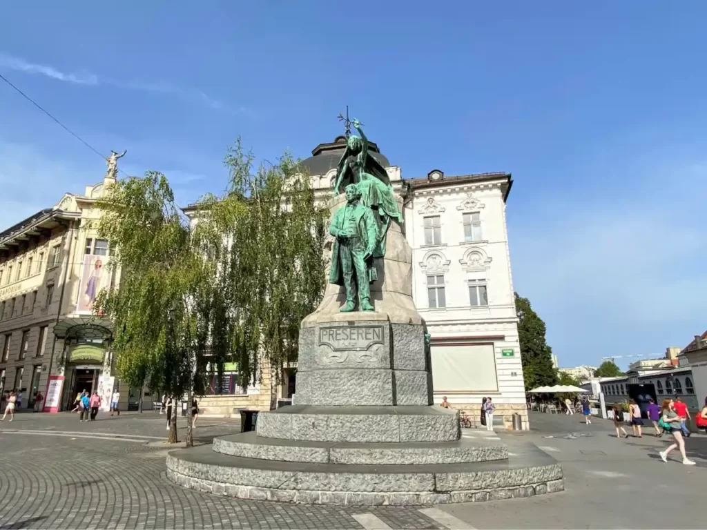 Prešern statue in Ljubljana