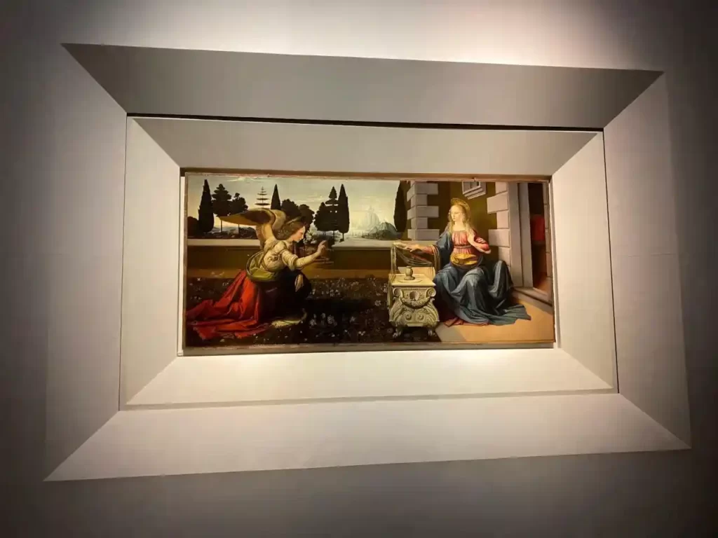 Leonardo da Vinci painting at Uffizi Gallery in Florence