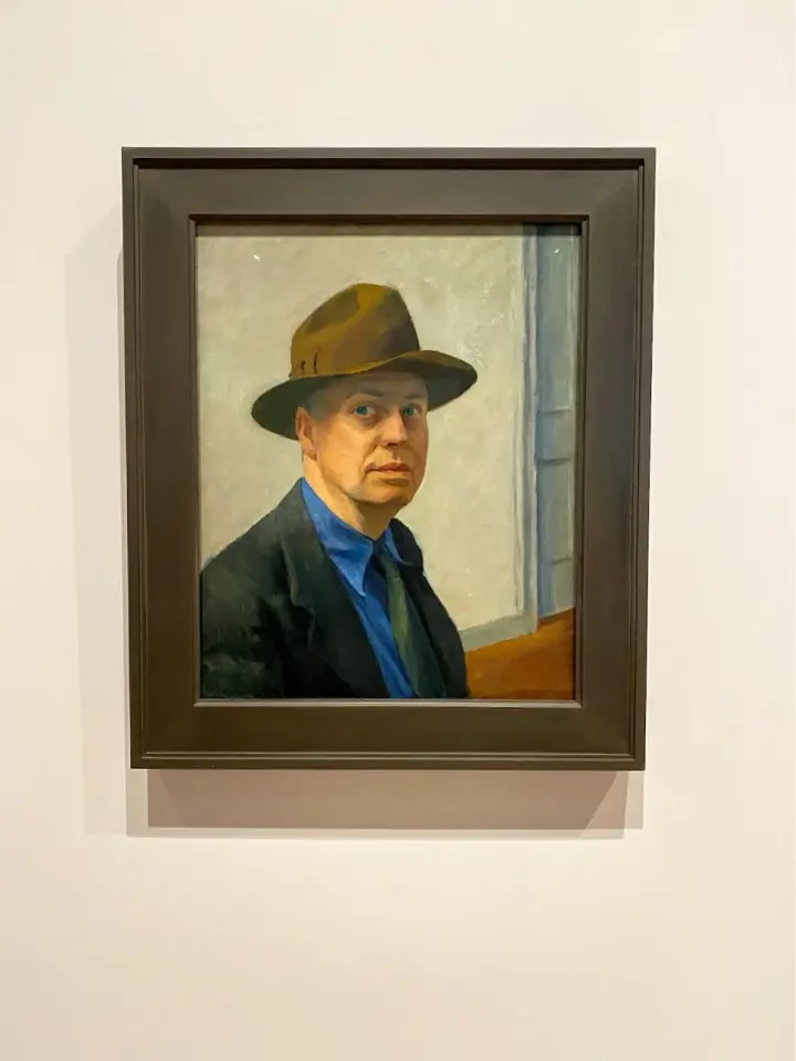Edward Hopper selfportrait at Whitney Museum in NYC