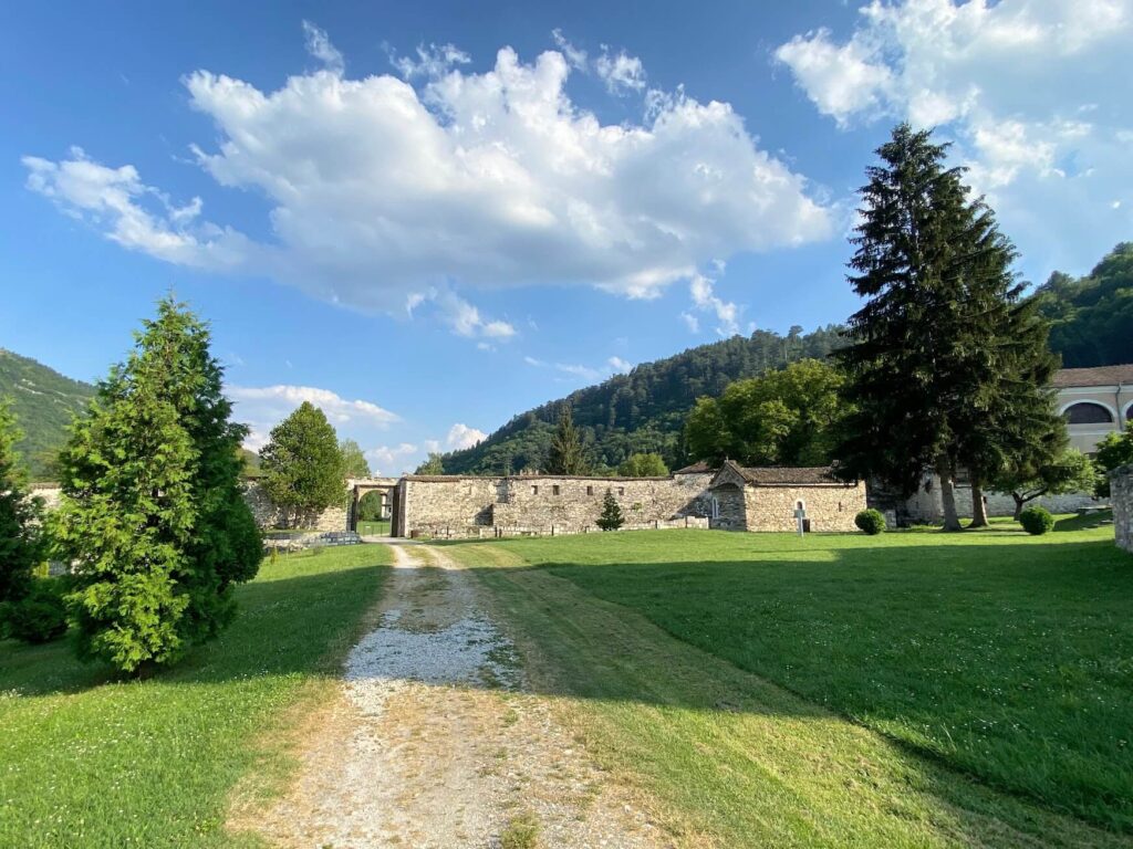 Fortification walls of the Studenica Monastery in Serbia