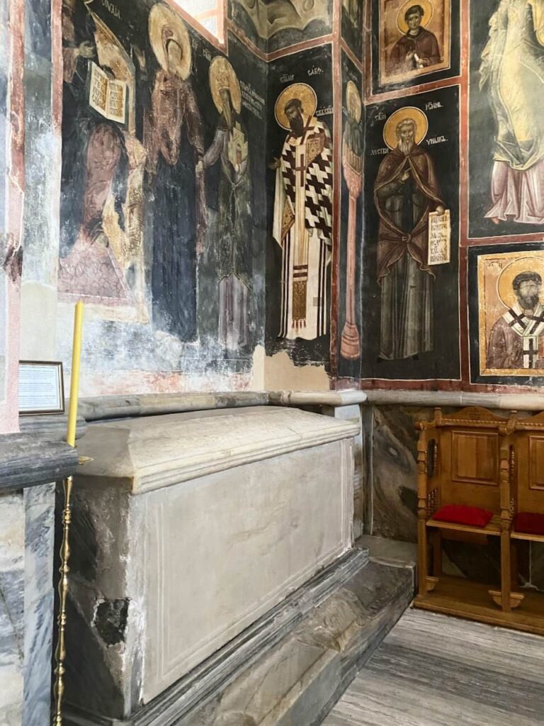 Frescoes in Studenica Monastery in Serbia