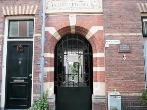 Entrance to one of the hofjes in Witte herenstraat in Haarlem