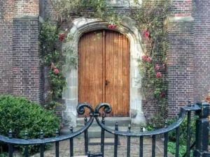 Old doors on The St. Bavo Church in Haarlem