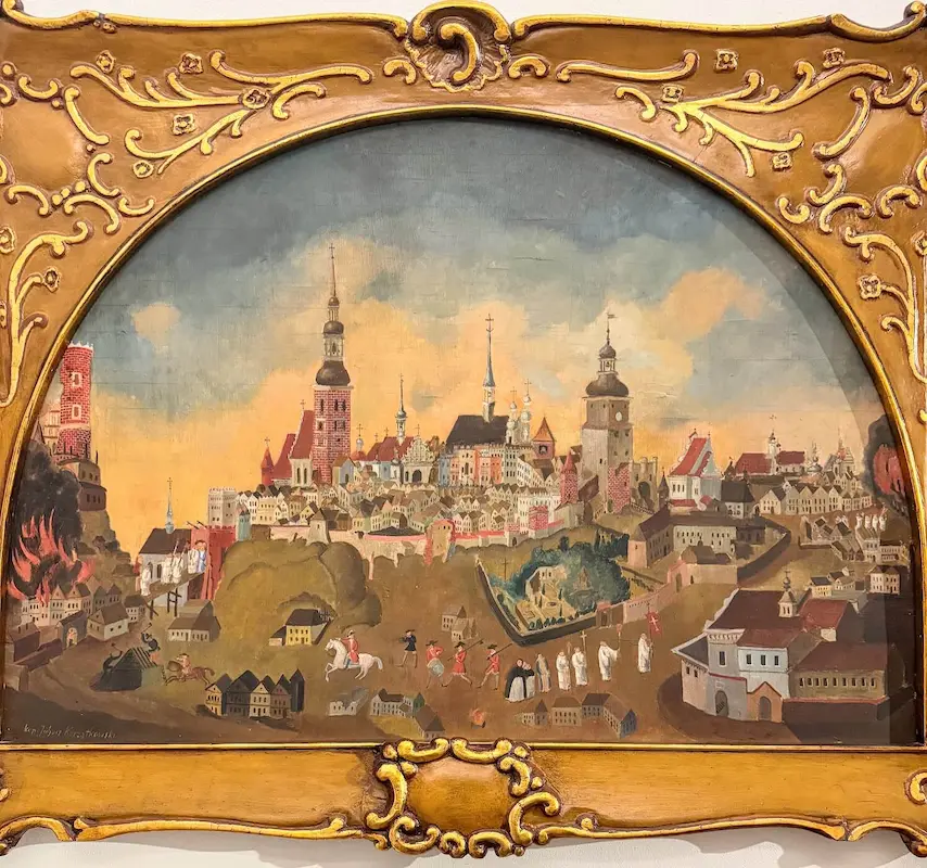 Lublin in a historical painting
