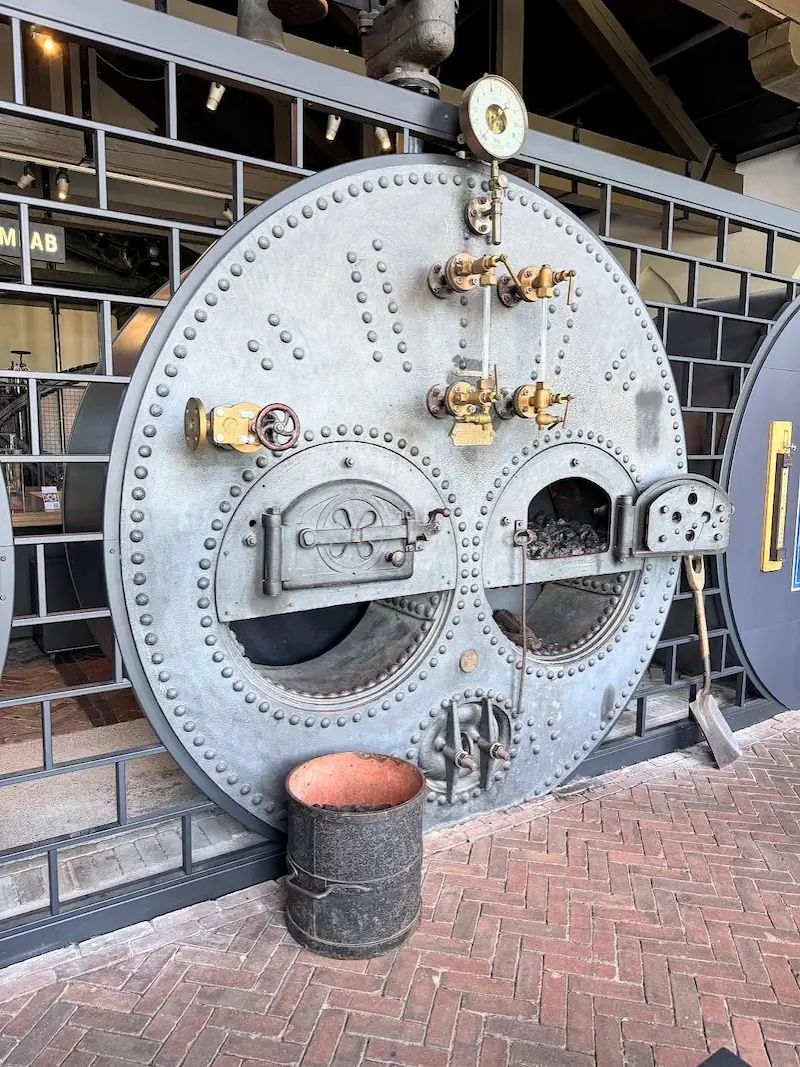 Steam engine in Cruquius Museum in Amsterdam Area