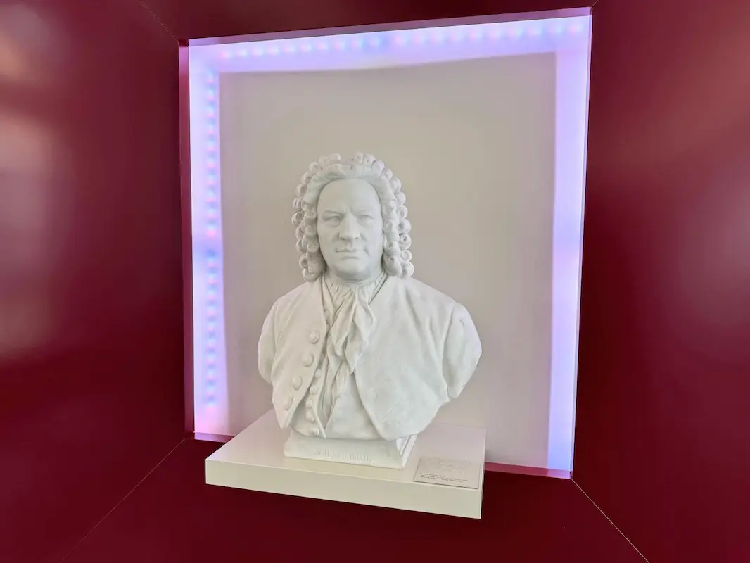 Bach statue at the Bach Museum in Leipzig