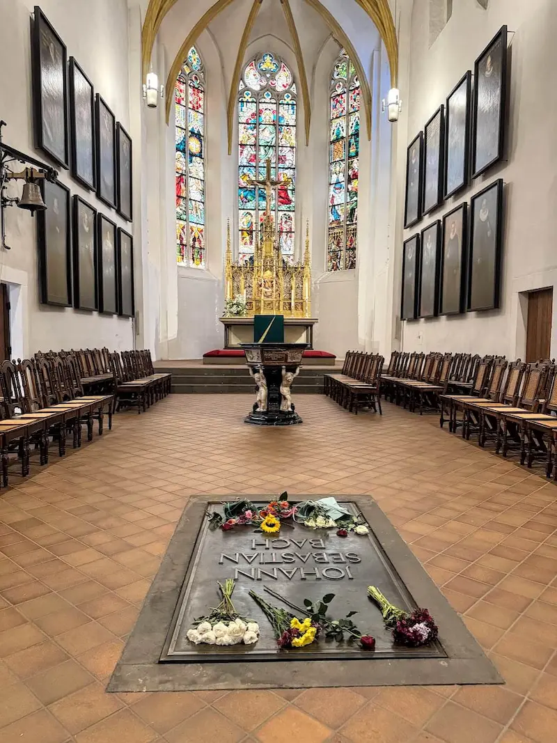 Bach's grave at the ST. Thomas Church in Leipzig