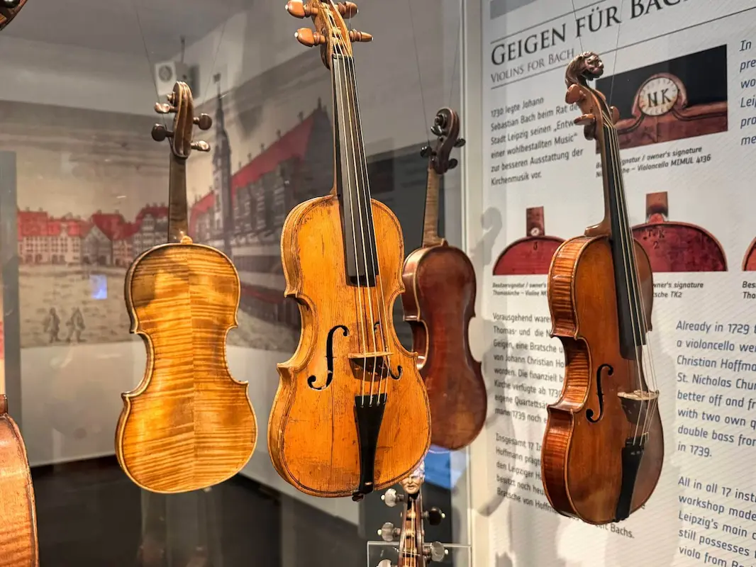 Violens from Bach's time at the Grassi Museum of Musical instruments in Leipzig