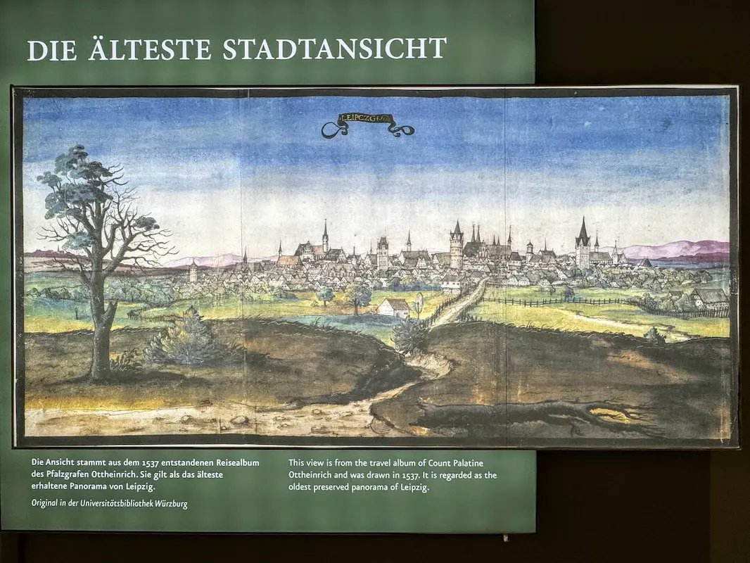 Historical painting of Leipzig at the Leipzig City Museum